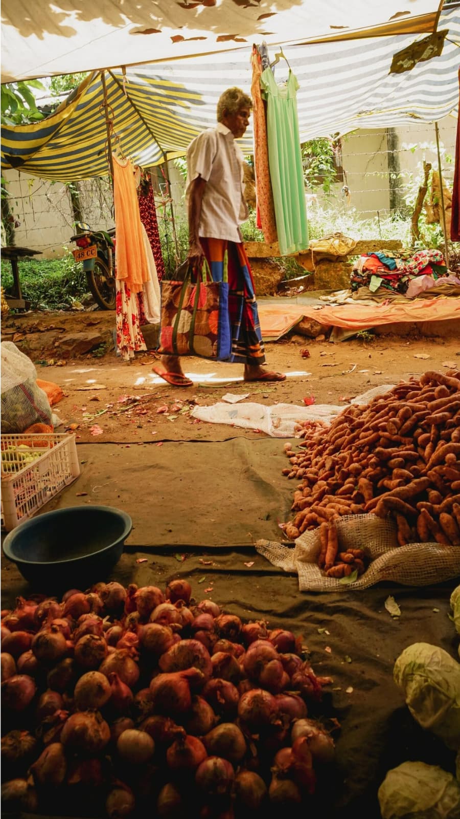 Local bazaar with colorful crafts